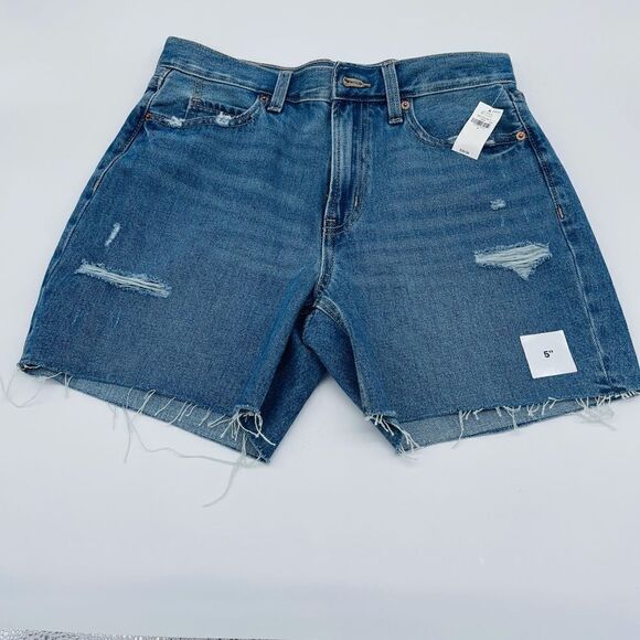 Old Navy High-Waisted Slouchy Straight Cutoff Jean Shorts  5-inch inseam - Picture 7 of 8